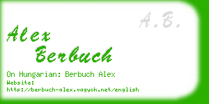 alex berbuch business card
